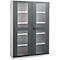 Schäfer Shop Genius armario de dos puertas FS, acero, mirilla, agujeros de ventilación, An 1343 x P 620 x Al 1950 mm, 5 OH, aluminio blanco/gris antracita, hasta 750 kg 