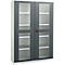Schäfer Shop Genius armario de dos puertas FS, acero, mirilla, agujeros de ventilación, An 1343 x P 620 x Al 1950 mm, 5 OH, gris claro/gris antracita, hasta 750 kg 