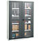 Schäfer Shop Genius armario de dos puertas FS, acero, mirilla, agujeros de ventilación, An 1343 x P 620 x Al 1950 mm, 5 OH, gris claro/gris antracita, hasta 750 kg 