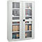 Schäfer Shop Genius armario de dos puertas FS, acero, mirilla, agujeros de ventilación, An 1343 x Pr 620 x Al 1950 mm, 5 OH, gris claro/gris claro, hasta 750 kg 