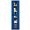 Schäfer Shop Genius armario de dos puertas FS, acero, mirilla, agujeros de ventilación, AN 545 x F 520 x AL 1950 mm, 5 OH, aluminio blanco/azul genciana, hasta 250 kg 