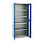 Schäfer Shop Genius armario de dos puertas FS, acero, mirilla, agujeros de ventilación, An 810 x Pr 520 x Al 1950 mm, 5 OH, gris claro/azul genciana, hasta 300 kg 