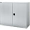 Schäfer Shop Genius Armario de puertas batientes FS, acero, con orificios de ventilación, ancho 1343 x fondo 520 x alto 1105 mm, 3 OH, hasta 450 kg, aluminio blanco/aluminio blanco