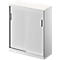 Schäfer Shop Genius Armario de puertas correderas TETRIS SOLID, 3 AA, 2 estantes, An 1000 mm, cubierta de 19 mm, blanco/aluminio blanco