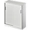 Schäfer Shop Genius Armario de puertas correderas TETRIS SOLID, 3 AA, 2 estantes, An 1000 mm, cubierta de 19 mm, gris luminoso/aluminio blanco