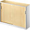Schäfer Shop Genius Armario de puertas correderas TETRIS SOLID, 3 AA, 2 estantes, An 1600 mm, cubierta de 19 mm, acabado en arce/aluminio blanco