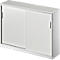Schäfer Shop Genius Armario de puertas correderas TETRIS SOLID, 3 AA, 2 estantes, An 1600 mm, cubierta de 19 mm, gris luminoso/aluminio blanco