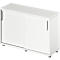 Schäfer Shop Genius armario de puertas correderas TETRIS WOOD, 2 OH, W 1200 x D 421 x H 800 mm, altura incluyendo los deslizadores, blanco
