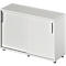 Schäfer Shop Genius armario de puertas correderas TETRIS WOOD, 2 OH, W 1200 x D 421 x H 800 mm, altura incluyendo los deslizadores, gris claro