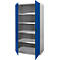Schäfer Shop Genius armario para cargas pesadas FS, chapa de acero, ancho 1055 x fondo 620 x alto 1950 mm, 5 OH, aluminio blanco/azul marino, hasta 1000 kg
