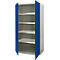 Schäfer Shop Genius armario para cargas pesadas FS, chapa de acero, ancho 1055 x fondo 620 x alto 1950 mm, 5 OH, gris claro/azul benigno, hasta 1000 kg