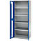 Schäfer Shop Genius armario para cargas pesadas FS, chapa de acero, con ventana de visualización, ancho 1055 x fondo 520 x alto 1950 mm, 5 OH, aluminio blanco/azul marino, hasta 1000 kg