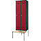 Schäfer Shop Genius Armoire à linge avec banquette, 2 compartiments, largeur de compartiment 300 mm, serrure à cylindre, anthracite/rouge rubis
