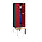 Schäfer Shop Genius Armoire à linge avec banquette, 2 compartiments, largeur de compartiment 300 mm, verrou de sécurité, anthracite/rouge rubis