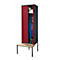 Schäfer Shop Genius Armoire à linge avec banquette, 2 compartiments, largeur de compartiment 300 mm, verrou de sécurité, anthracite/rouge rubis