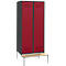 Schäfer Shop Genius Armoire à linge avec banquette, 2 compartiments, largeur de compartiment 400 mm, verrou de sécurité, anthracite/rouge rubis
