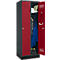 Schäfer Shop Genius Armoire à linge avec base, 2 compartiments, largeur de compartiment 300 mm, serrure à cylindre, anthracite/rouge rubis