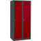 Schäfer Shop Genius Armoire à linge avec base, 2 compartiments, largeur de compartiment 400 mm, serrure à cylindre, anthracite/rouge rubis