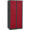 Schäfer Shop Genius Armoire à linge avec base, 2 compartiments, largeur de compartiment 400 mm, verrou de sécurité, anthracite/rouge rubis