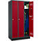 Schäfer Shop Genius Armoire à linge avec base, 3 compartiments, largeur de compartiment 300 mm, serrure à cylindre, anthracite/rouge rubis