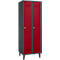 Schäfer Shop Genius Armoire à linge avec pieds, 2 compartiments, largeur de compartiment 300 mm, serrure à cylindre, anthracite/rouge rubis