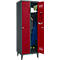Schäfer Shop Genius Armoire à linge avec pieds, 2 compartiments, largeur de compartiment 300 mm, serrure à cylindre, anthracite/rouge rubis
