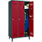 Schäfer Shop Genius Armoire à linge avec pieds, 3 compartiments, largeur de compartiment 300 mm, serrure à cylindre, anthracite/rouge rubis
