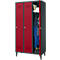 Schäfer Shop Genius Armoire à linge avec pieds, 3 compartiments, largeur de compartiment 300 mm, serrure à cylindre, anthracite/rouge rubis