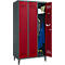 Schäfer Shop Genius Armoire à linge avec pieds, 3 compartiments, largeur de compartiment 300 mm, verrou de sécurité, anthracite/rouge rubis