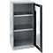 Schäfer Shop Genius Armoire à portes apparentes FS, 3 HC, verrouillable, 2 étagères, jusqu'à 250 kg, L 545 mm, acier, aluminium blanc RAL 9006/gris anthracite RAL 7016
