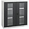 Schäfer Shop Genius Armoire à portes apparentes FS, acier, avec trous d'aération, L 1055 x P 420 x H 1105 mm, 3 HC, gris clair/gris anthracite, jusqu'à 450 kg