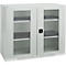 Schäfer Shop Genius Armoire à portes apparentes FS, acier, avec trous d'aération, L 1343 x P 430 x H 1105 mm, 3 HC, gris clair/gris clair, jusqu'à 450 kg