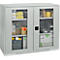 Schäfer Shop Genius Armoire à portes apparentes FS, acier, avec trous d'aération, L 1343 x P 430 x H 1105 mm, 3 HC, gris clair/gris clair, jusqu'à 450 kg