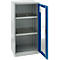 Schäfer Shop Genius Armoire à portes apparentes FS, acier, avec trous d'aération, L 545 x P 430 x H 1105 mm, 3 HC, gris clair/bleu gentiane, jusqu'à 250 kg