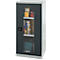 Schäfer Shop Genius Armoire à portes apparentes FS, acier, avec trous d'aération, L 545 x P 430 x H 1105 mm, 3 HC, gris clair/gris anthracite, jusqu'à 250 kg
