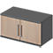 Schäfer Shop Genius Armoire à portes battantes à poser TETRIS WOOD, 1 HC, L 800, graphite/chêne