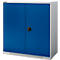 Schäfer Shop Genius Armoire à portes battantes FS, acier, avec trous d'aération, L 1055 x P 420 x H 1105 mm, 3 HC, blanc aluminium/bleu enzyme, jusqu'à 450 kg