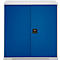 Schäfer Shop Genius Armoire à portes battantes FS, acier, avec trous d'aération, L 1055 x P 420 x H 1105 mm, 3 HC, blanc aluminium/bleu enzyme, jusqu'à 450 kg