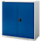 Schäfer Shop Genius Armoire à portes battantes FS, acier, avec trous d'aération, L 1055 x P 420 x H 1105 mm, 3 HC, gris clair/bleu gentiane, jusqu'à 450 kg