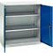 Schäfer Shop Genius Armoire à portes battantes FS, acier, avec trous d'aération, L 1055 x P 420 x H 1105 mm, 3 HC, gris clair/bleu gentiane, jusqu'à 450 kg