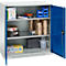 Schäfer Shop Genius Armoire à portes battantes FS, acier, avec trous d'aération, L 1055 x P 420 x H 1105 mm, 3 HC, gris clair/bleu gentiane, jusqu'à 450 kg
