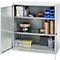 Schäfer Shop Genius Armoire à portes battantes FS, acier, avec trous d'aération, L 1055 x P 420 x H 1105 mm, 3 HC, gris clair/gris clair, jusqu'à 450 kg