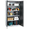 Schäfer Shop Genius Armoire à portes battantes FS, acier, avec trous d'aération, L 1055 x P 420 x H 1950 mm, 5 HC, blanc-aluminium/gris anthracite, jusqu'à 450 kg