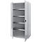 Schäfer Shop Genius Armoire à portes battantes FS, acier, avec trous d'aération, L 1055 x P 620 x H 1950 mm, 5 HC, alu blanc/alu blanc, jusqu'à 500 kg 