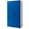 Schäfer Shop Genius Armoire à portes battantes FS, acier, avec trous d'aération, L 1055 x P 620 x H 1950 mm, 5 HC, alu blanc/bleu gentiane, jusqu'à 500 kg 
