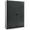 Schäfer Shop Genius Armoire à portes battantes FS, acier, avec trous d'aération, L 1343 x P 420 x H 1950 mm, 5 HC, blanc-aluminium/gris anthracite, jusqu'à 450 kg