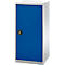 Schäfer Shop Genius Armoire à portes battantes FS, acier, avec trous d'aération, L 545 x P 420 x H 1105 mm, 3 HC, aluminium blanc RAL 9006/bleu gentiane RAL 5010, jusqu'à 250 kg
