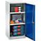 Schäfer Shop Genius Armoire à portes battantes FS, acier, avec trous d'aération, L 545 x P 420 x H 1105 mm, 3 HC, gris clair RAL 7035/bleu gentiane RAL 5010, jusqu'à 250 kg