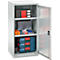 Schäfer Shop Genius Armoire à portes battantes FS, acier, avec trous d'aération, L 545 x P 420 x H 1105 mm, 3 HC, gris clair RAL 7035/gris clair RAL 7035, jusqu'à 250 kg