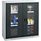 Schäfer Shop Genius Armoire à portes battantes FS, acier, fenêtre, trous d'aération, L 1055 x P 520 x H 1105 mm, 3 HC, alu blanc/gris anthracite, jusqu'à 300 kg